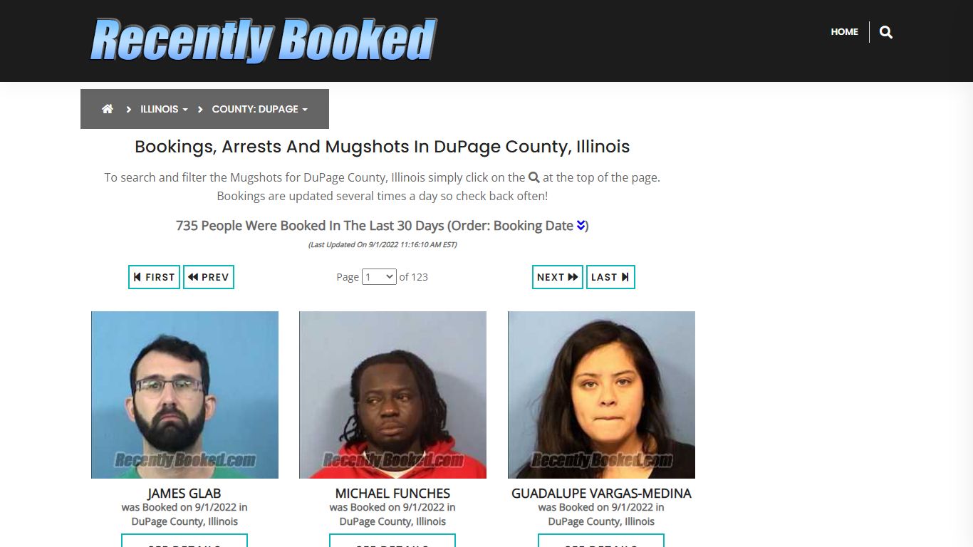 Recent bookings, Arrests, Mugshots in DuPage County, Illinois